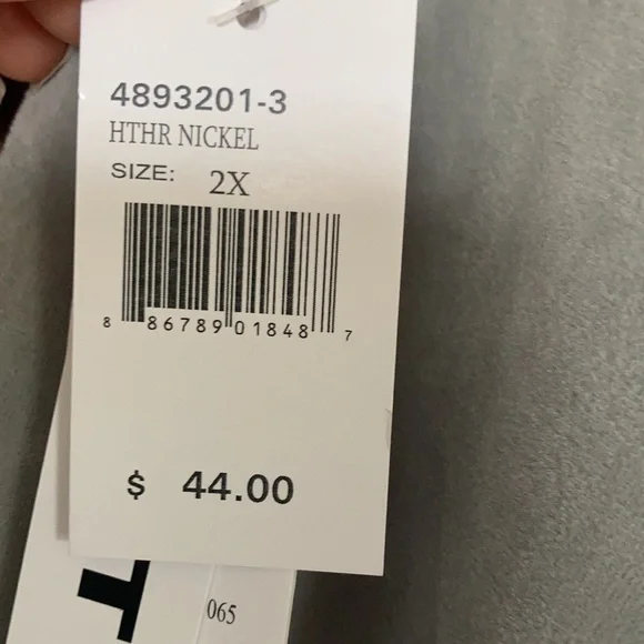 2 pairs Sportelle gray velour velvet soft comfy pull on pant 2X - Picture 13 of 15